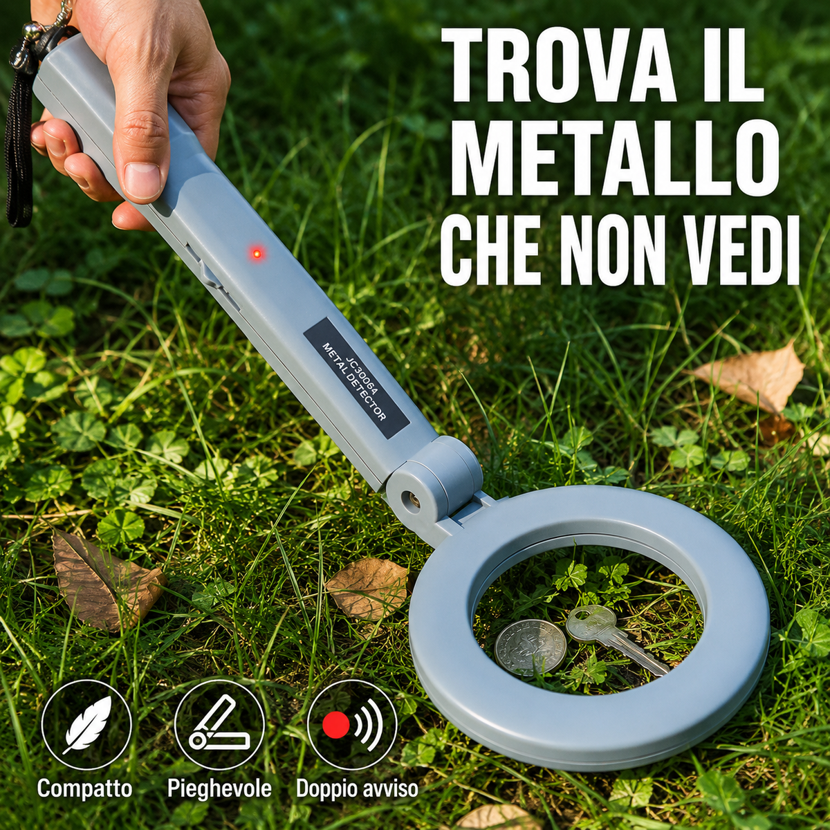 Rilevatore di Metalli Portatile Pieghevole