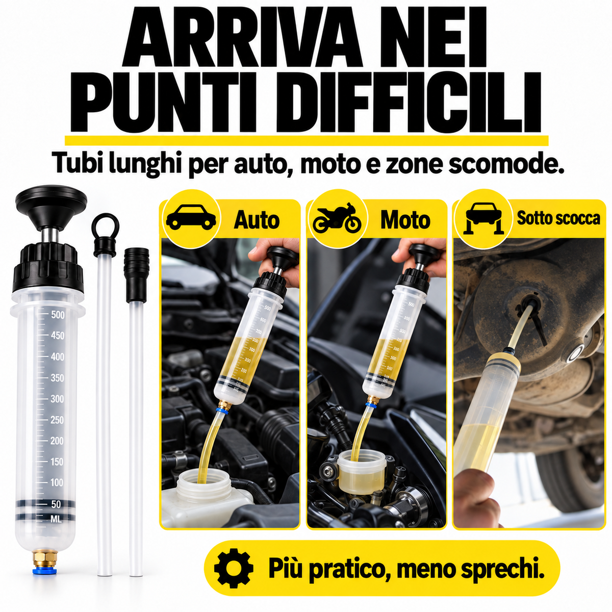 POMPA MANUALE PER ASPIRARE E TRAVASARE LIQUIDI