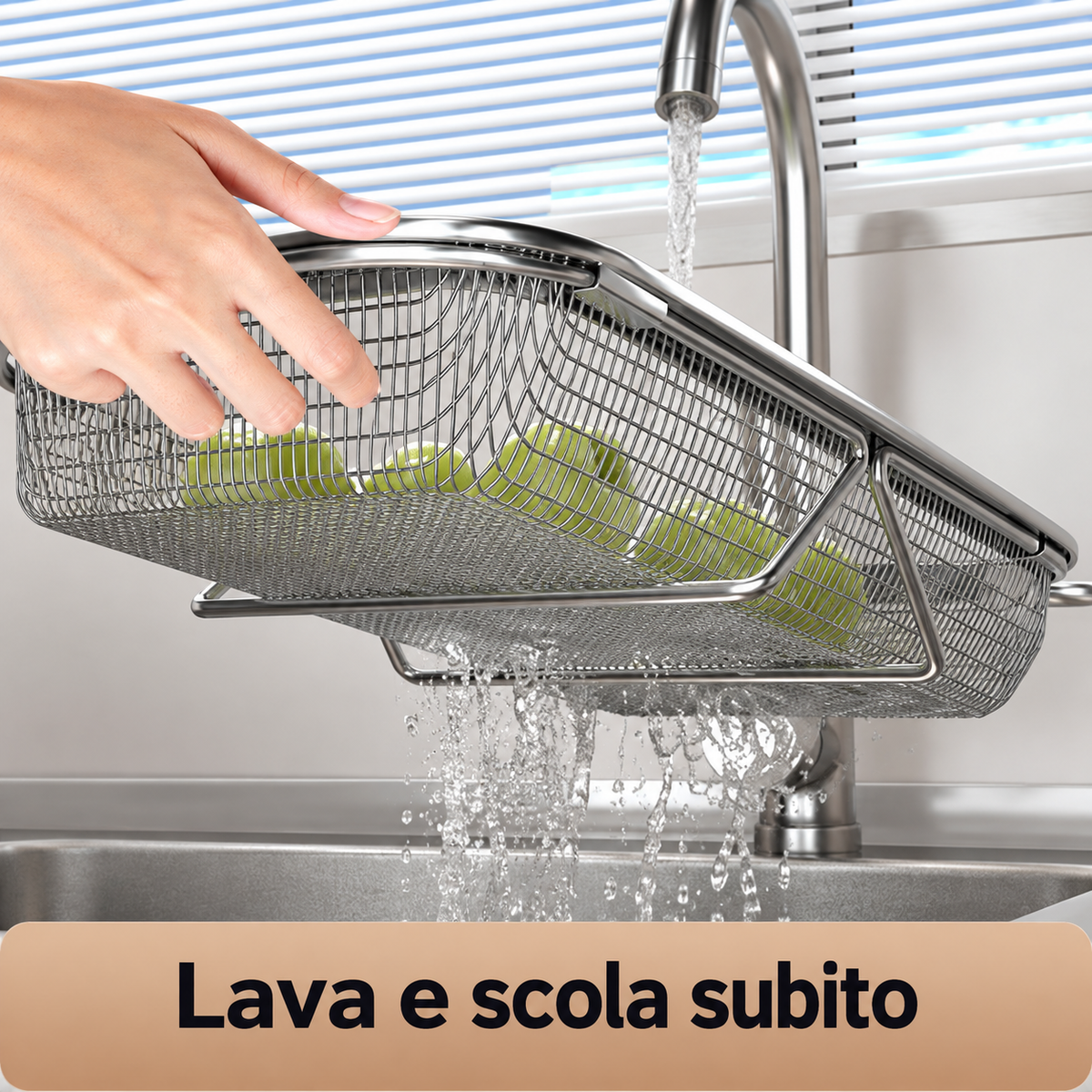 CESTELLO SCOLATUTTO PREMIUM ESTENSIBILE IN ACCIAIO INOX 304