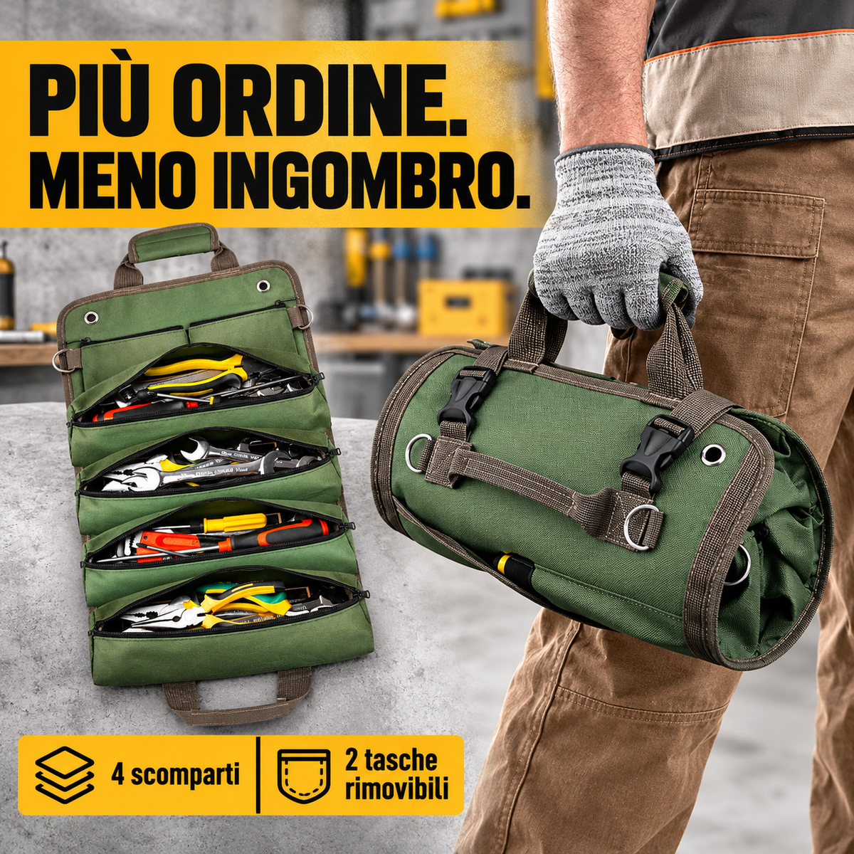 Borsa Portautensili Arrotolabile – Meno Disordine, Più Spazio