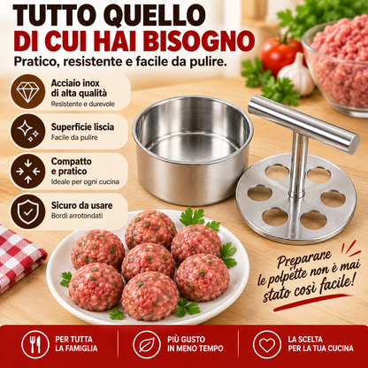 Stampo per Polpette in Acciaio Inox – 6 Polpette in un Colpo!