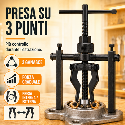 Estrattore Professionale a 3 Ganasce Reversibili per Cuscinetti