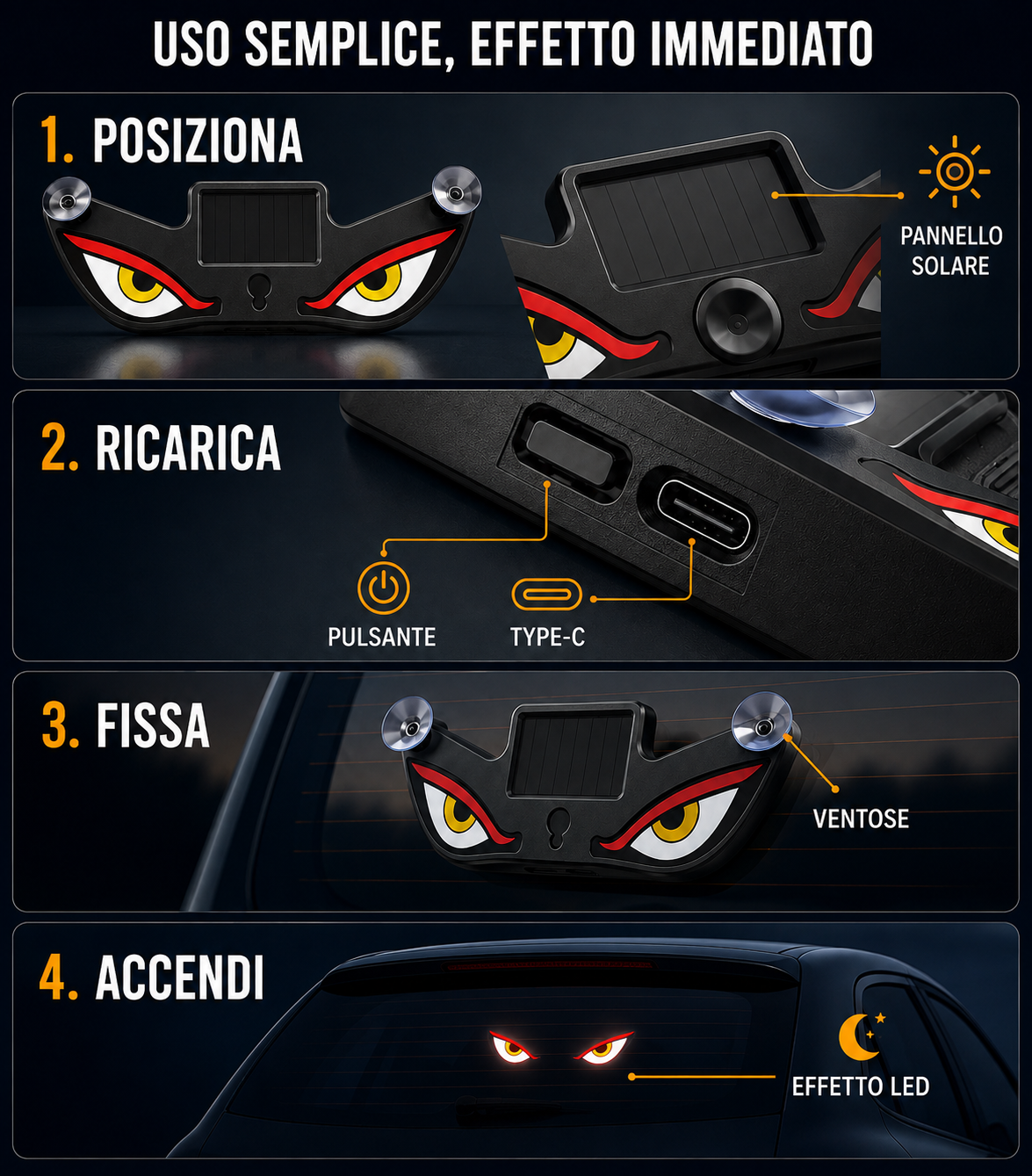 Occhi Diavolo LED Senza Fili