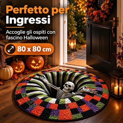 Tappeto Halloween 3D – Effetto Voragine con Scheletro