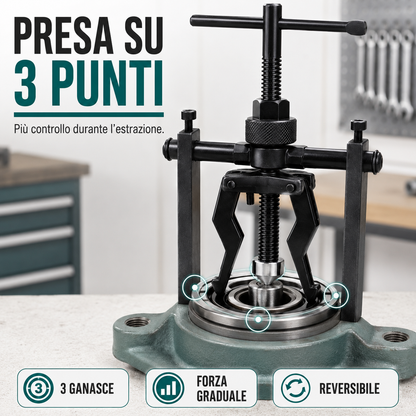 Estrattore Professionale a 3 Ganasce Reversibili per Cuscinetti