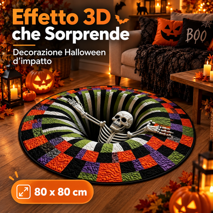 Tappeto Halloween 3D – Effetto Voragine con Scheletro