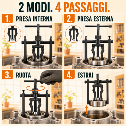 Estrattore Professionale a 3 Ganasce Reversibili per Cuscinetti