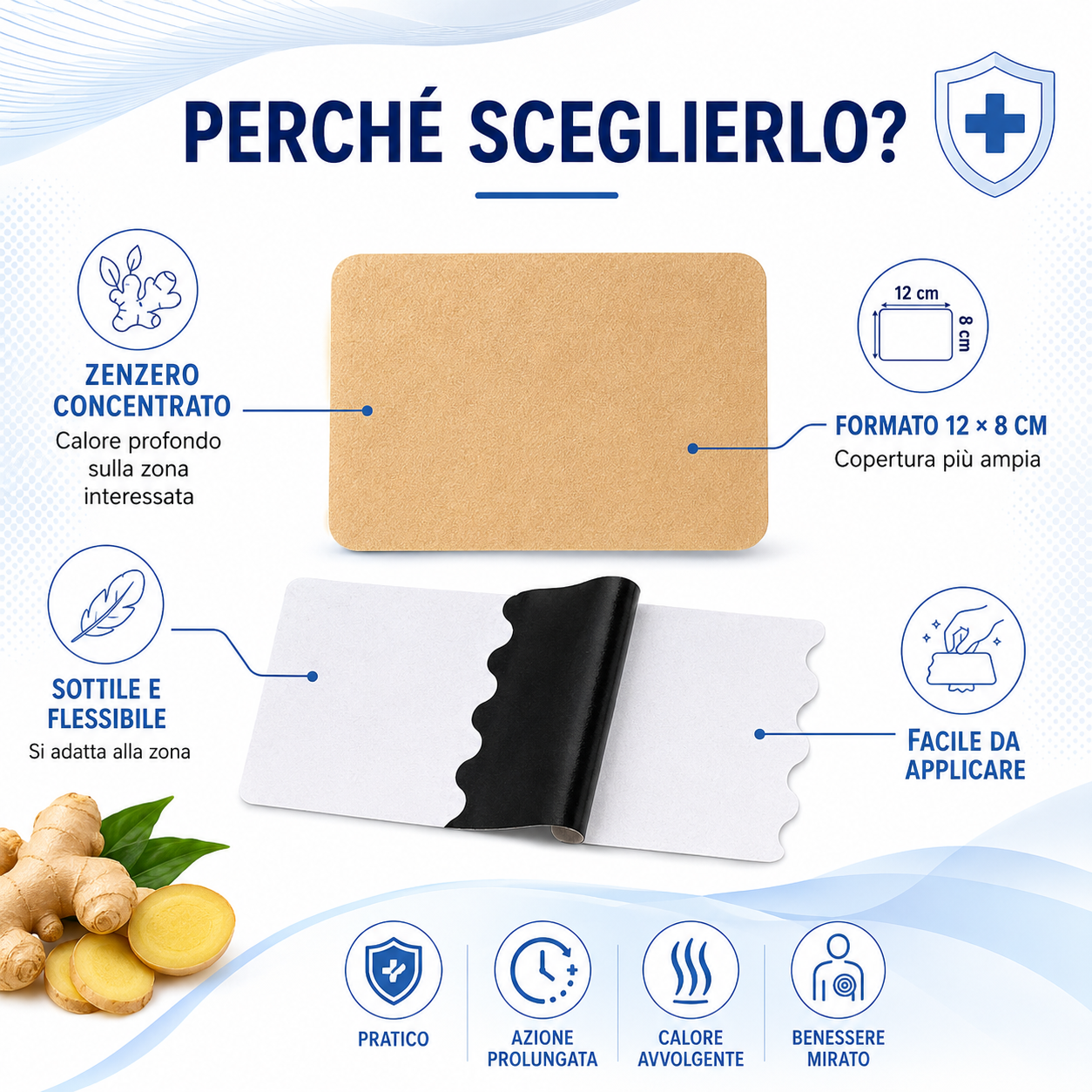 Cerotto Termico allo Zenzero – Sollievo Mirato dal Dolore