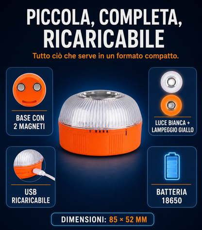 Luce LED Magnetica di Emergenza Ricaricabile