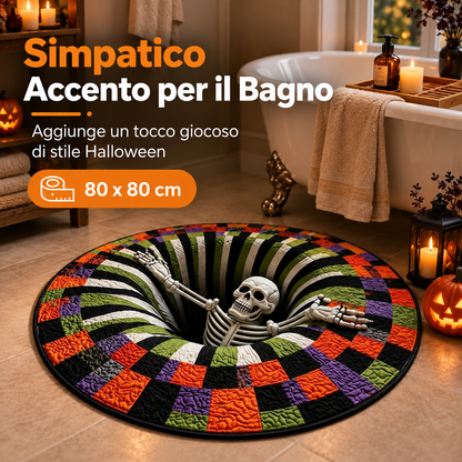Tappeto Halloween 3D – Effetto Voragine con Scheletro