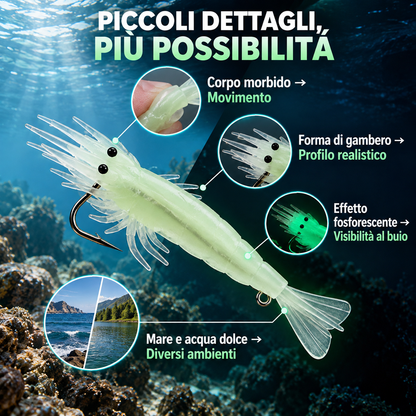 Esca Gambero Morbida Fosforescente – Movimento Realistico