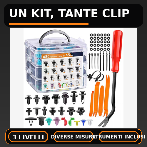 KIT CLIP DI FISSAGGIO AUTO – 680 PEZZI