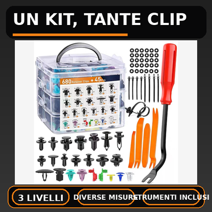 KIT CLIP DI FISSAGGIO AUTO – 680 PEZZI