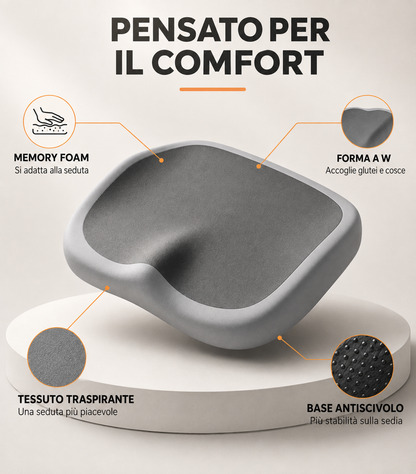 Cuscino ergonomico da seduta in memory foam