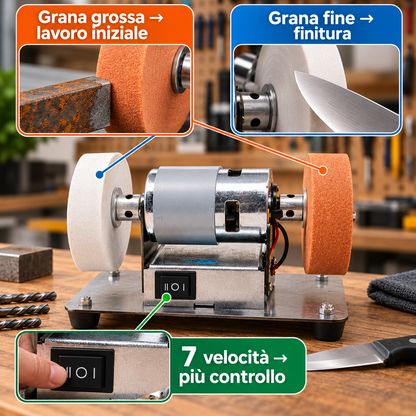 Affila in modo facile, rapido e pratico. Compatta e sempre pronta all’uso.