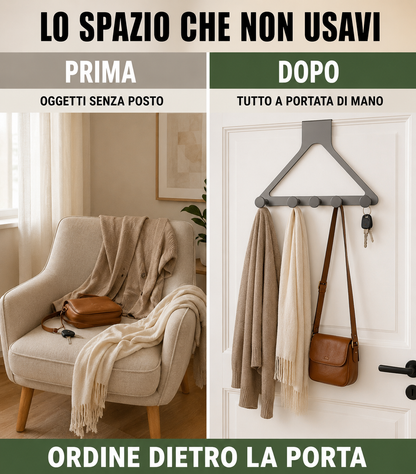 Appendiabiti da porta a 6 ganci