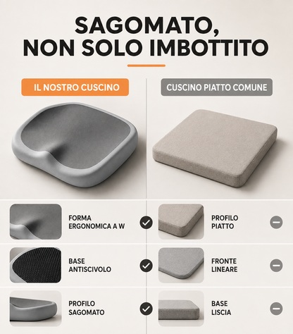 Cuscino ergonomico da seduta in memory foam