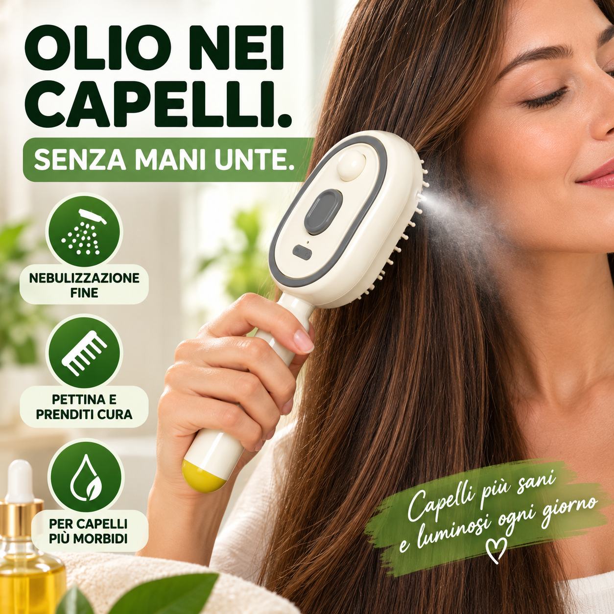 PETTINE NEBULIZZANTE PER OLIO CAPELLI