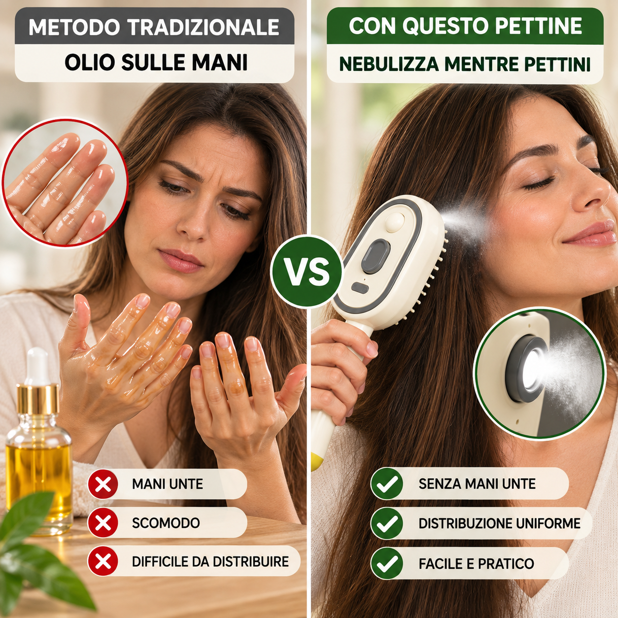 PETTINE NEBULIZZANTE PER OLIO CAPELLI