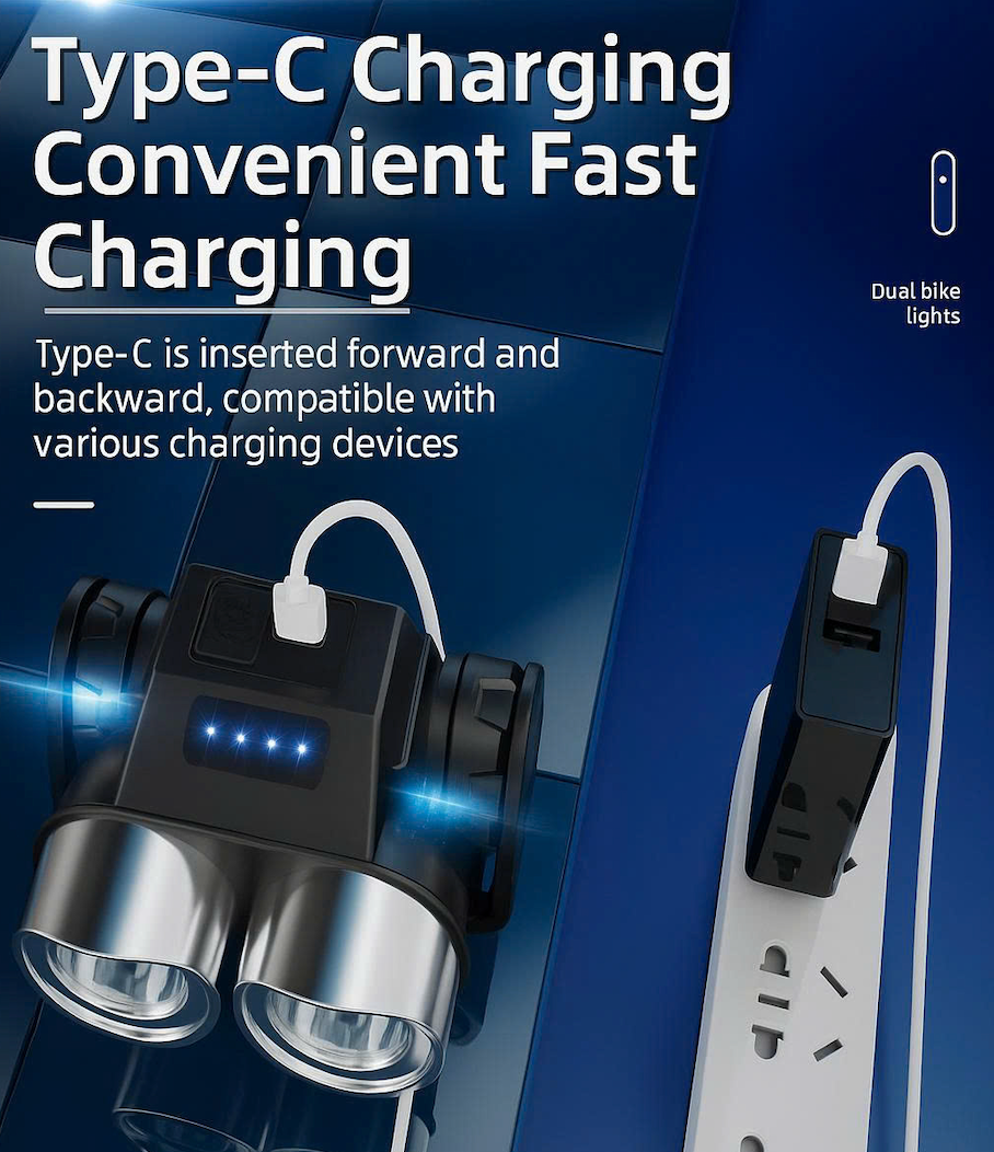 Torcia da Bicicletta Ricaricabile Super Luminosa