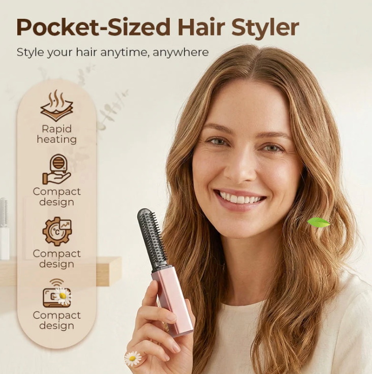 Pettine lisciante senza fili portatile per capelli