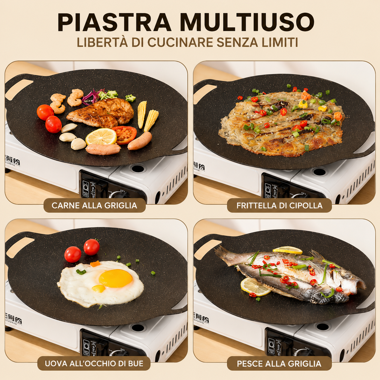 Bistecchiera In Ghisa Coreana Antiaderente Per Ogni Fornello