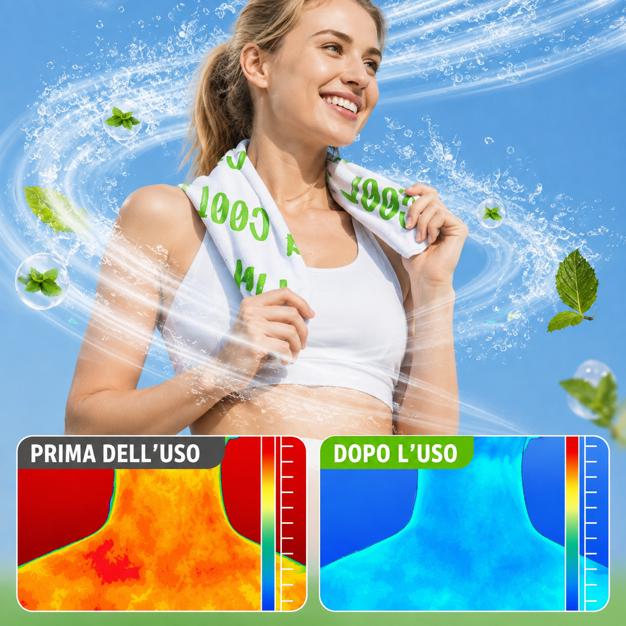 Salviette rinfrescanti sportive -3°C a raffreddamento rapido
