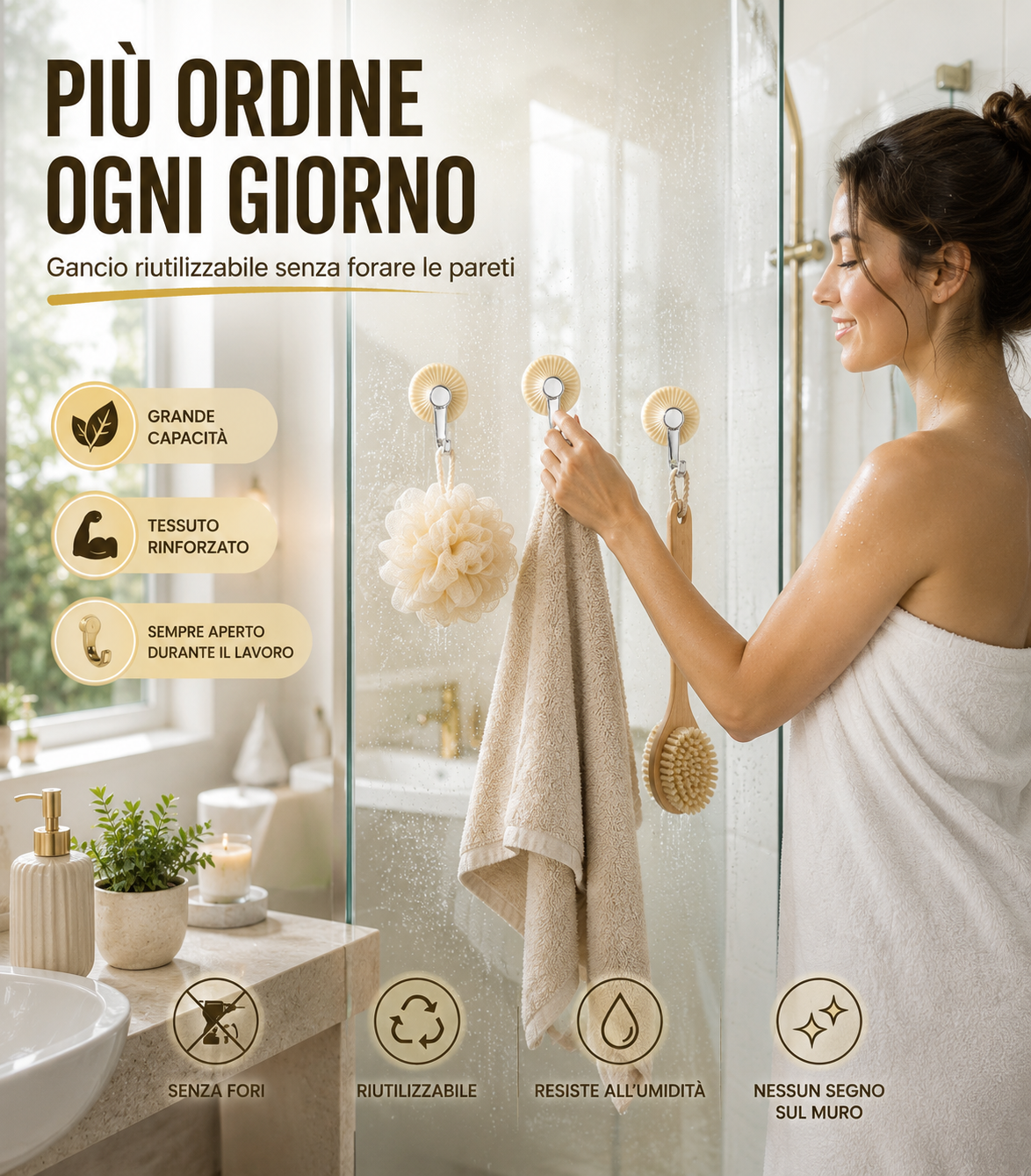 Gancio a Ventosa Riutilizzabile Forte ⭐