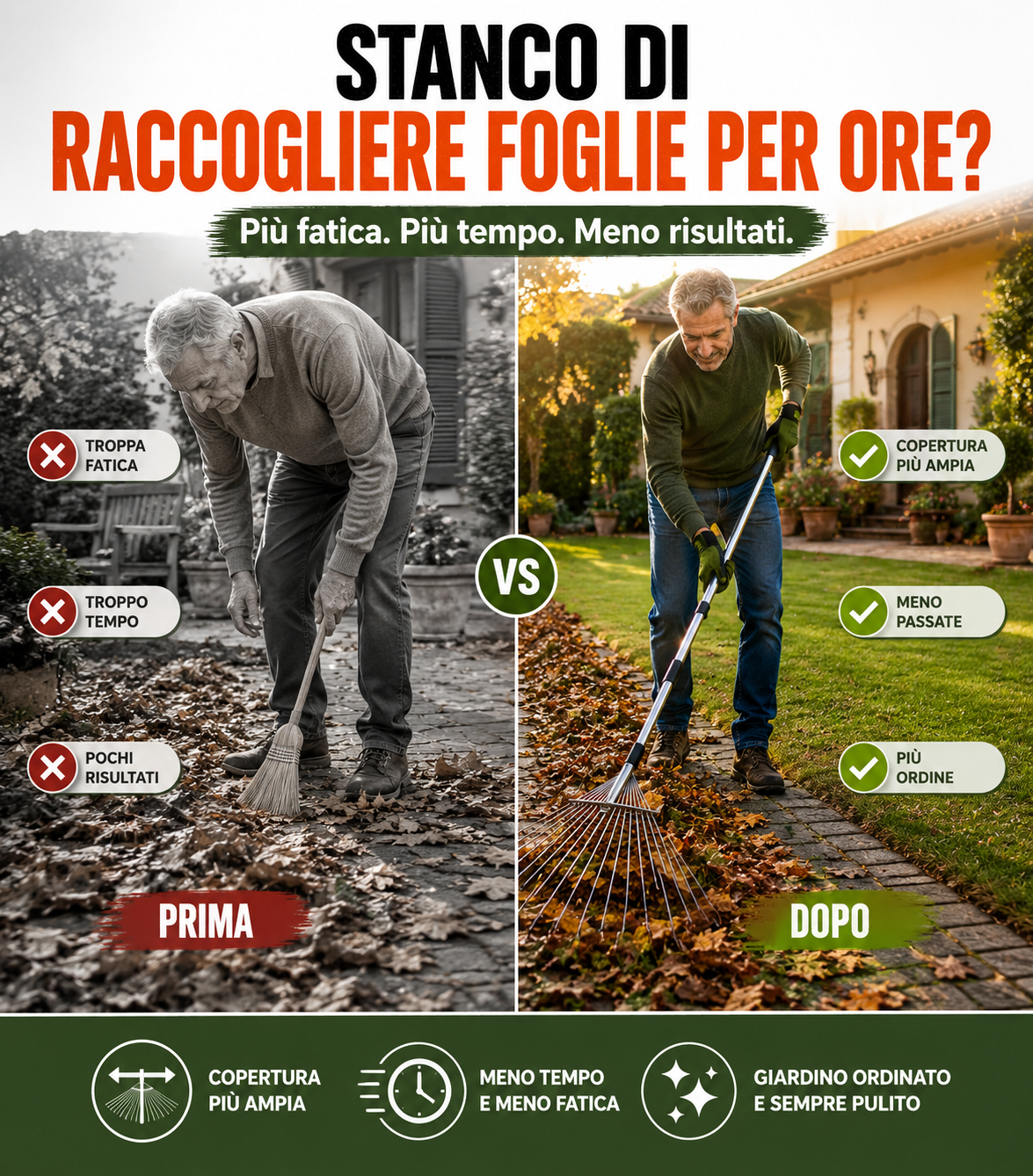 Rastrello Ventaglio per Foglie ⭐
