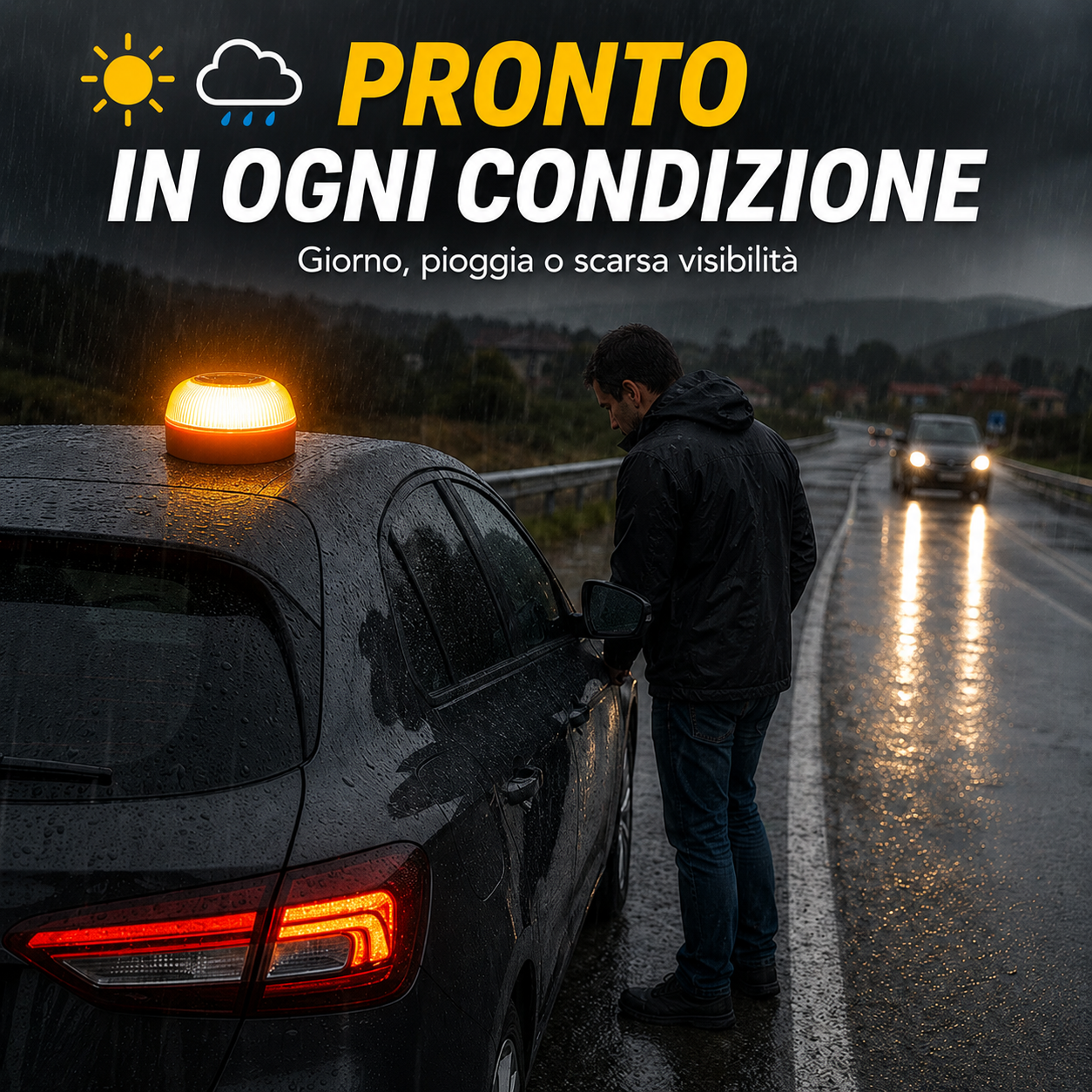 🚨Lampeggiante LED di Emergenza per Auto e Camion