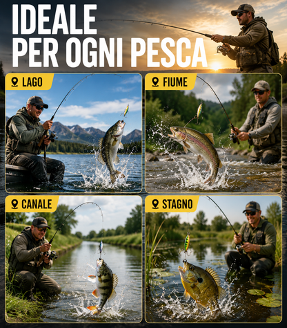 Kit Completo Pesca Ultra Light UL Con 56 Pezzi