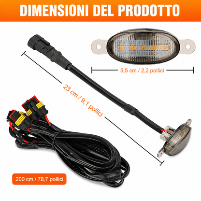 Kit Luci LED Griglia AUTO MT 4 Pezzi Ambra
