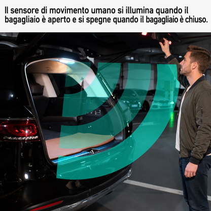 Luce LED a rilevamento automatico per bagagliaio auto