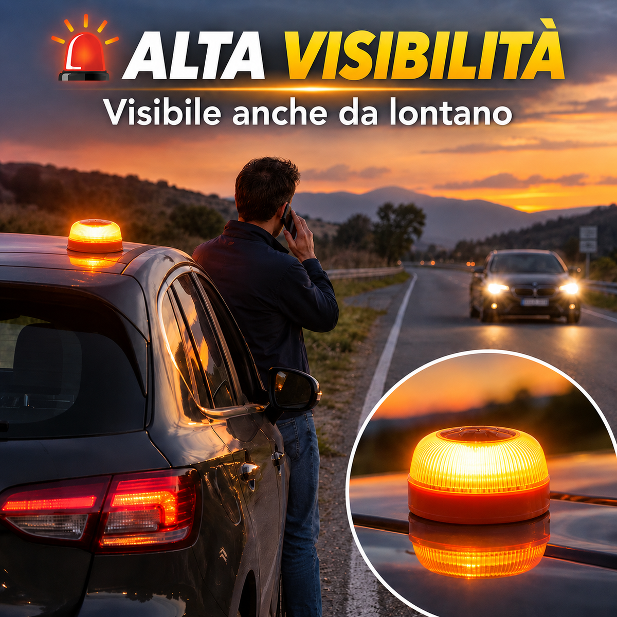 🚨Lampeggiante LED di Emergenza per Auto e Camion