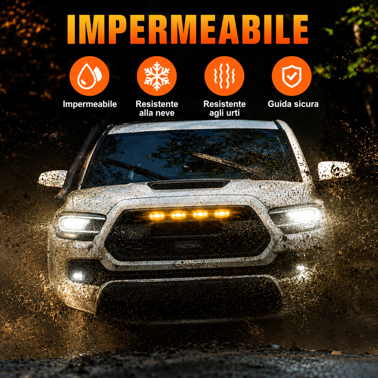 Kit Luci LED Griglia AUTO MT 4 Pezzi Ambra