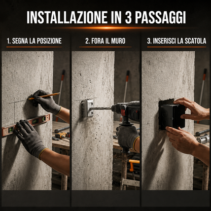 Fresa quadrata per foratura scatole elettriche da parete