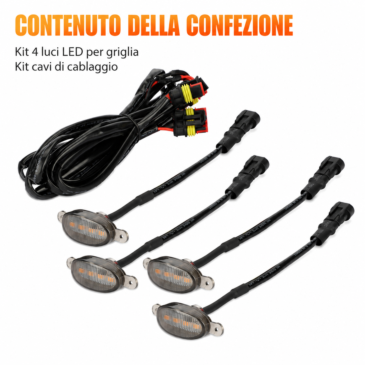 Kit Luci LED Griglia AUTO MT 4 Pezzi Ambra