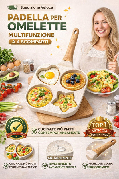 Padella per Omelette Multifunzione a 4 Scomparti