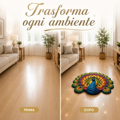 Tappeto Pavone Eleganza 3D