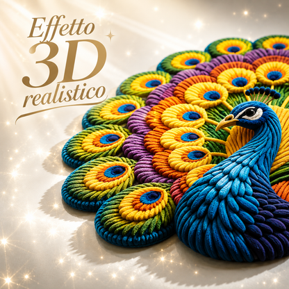 Tappeto Pavone Eleganza 3D