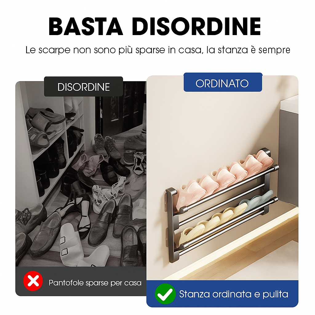 Porta scarpe e ciabatte da parete