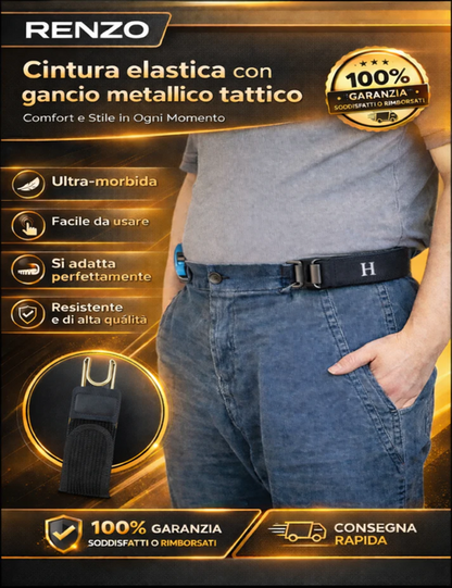 Cintura elastica con gancio metallico tattico