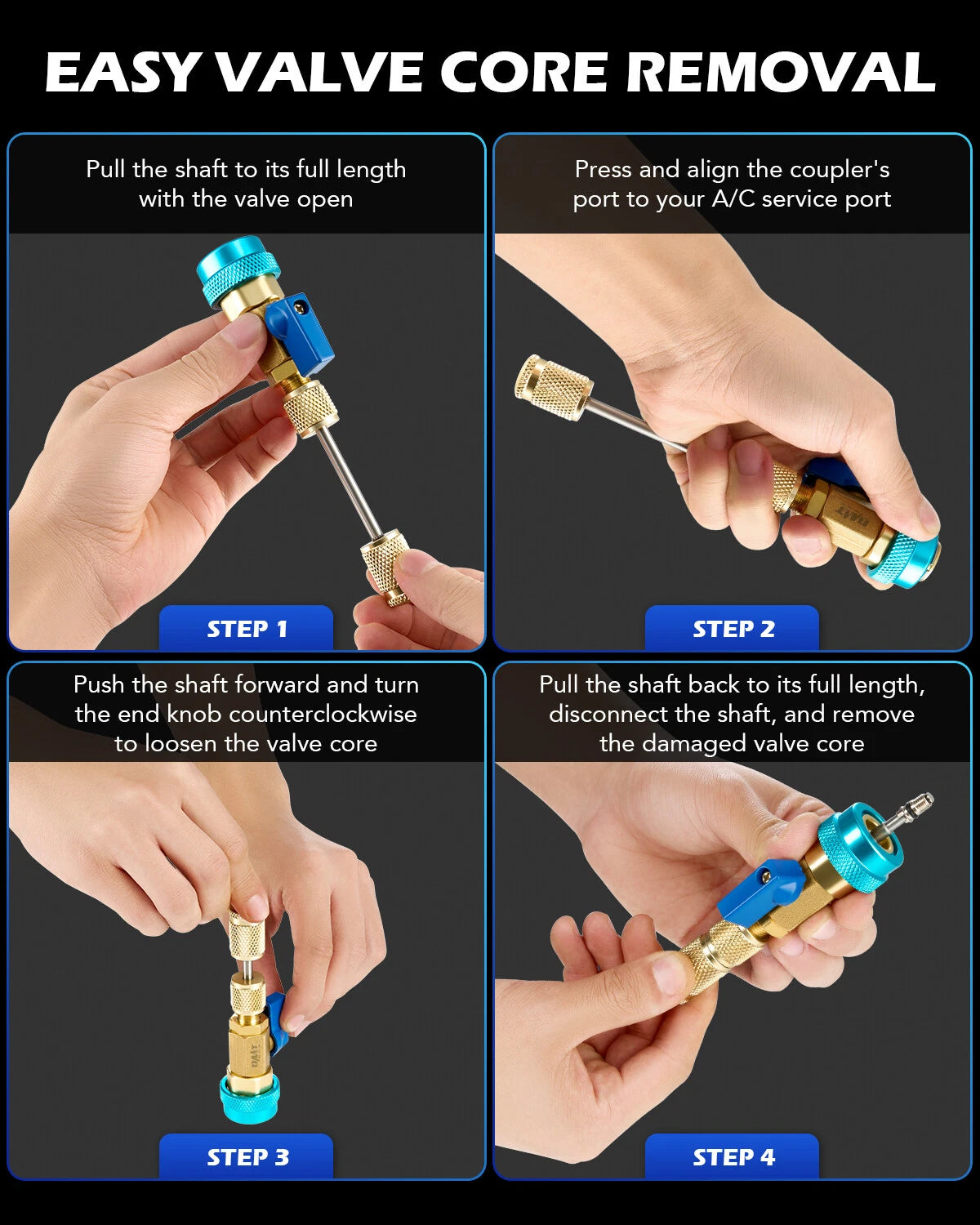 Strumento di rimozione del nucleo della valvola per aria condizionata dell'auto