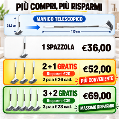 Spazzola Telescopica per Angoli e Fessure