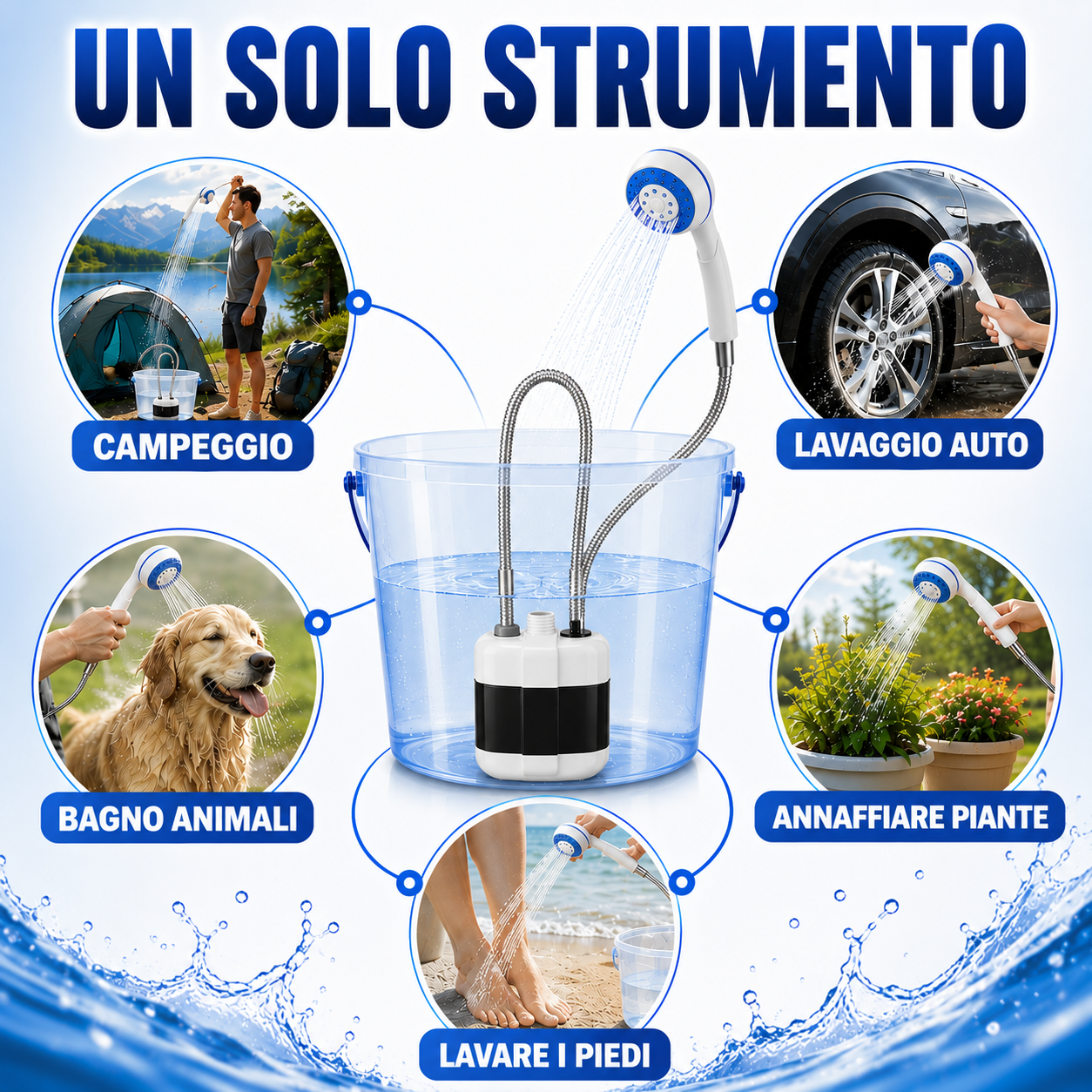 Doccia Portatile USB da Campeggio