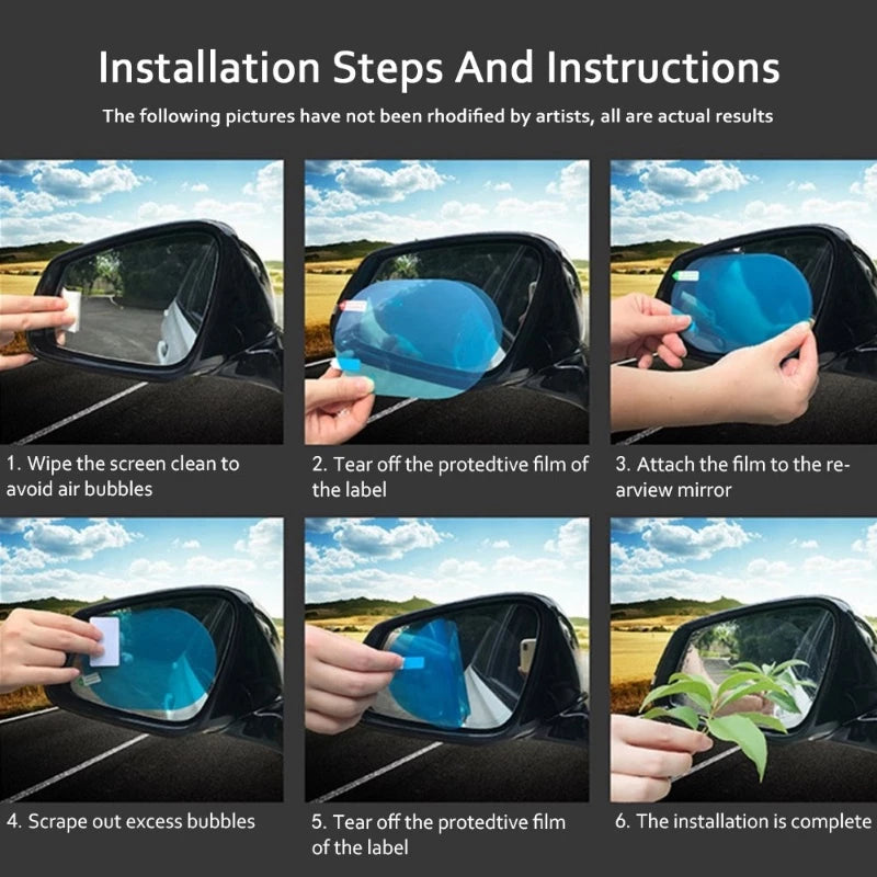 Pellicola antipioggia per specchietto retrovisore auto