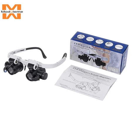 Lente d'ingrandimento a occhiali con luce LED