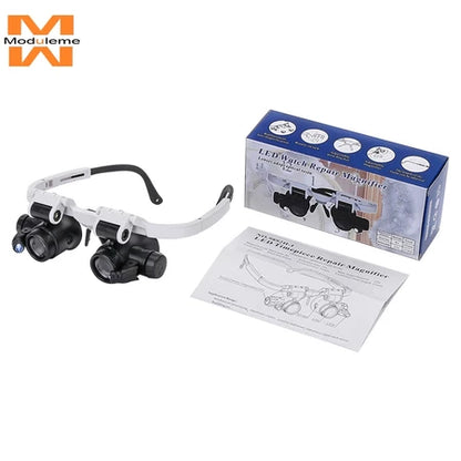 Lente d'ingrandimento a occhiali con luce LED