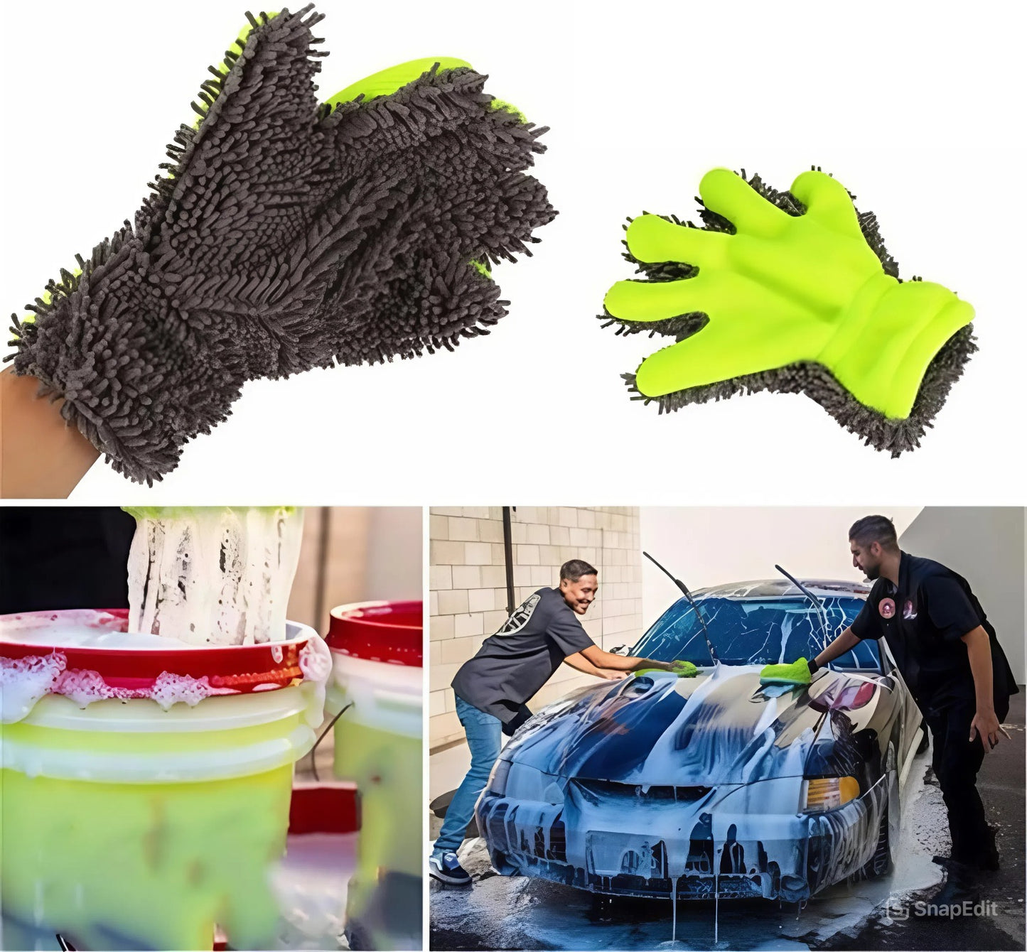 Guanto per lavaggio auto a 5 dita