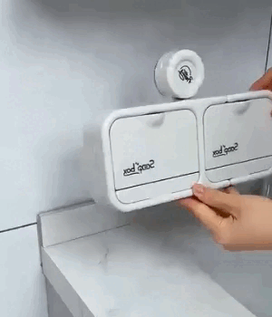 Portasapone da Parete con Ventosa e Coperchio Apribile